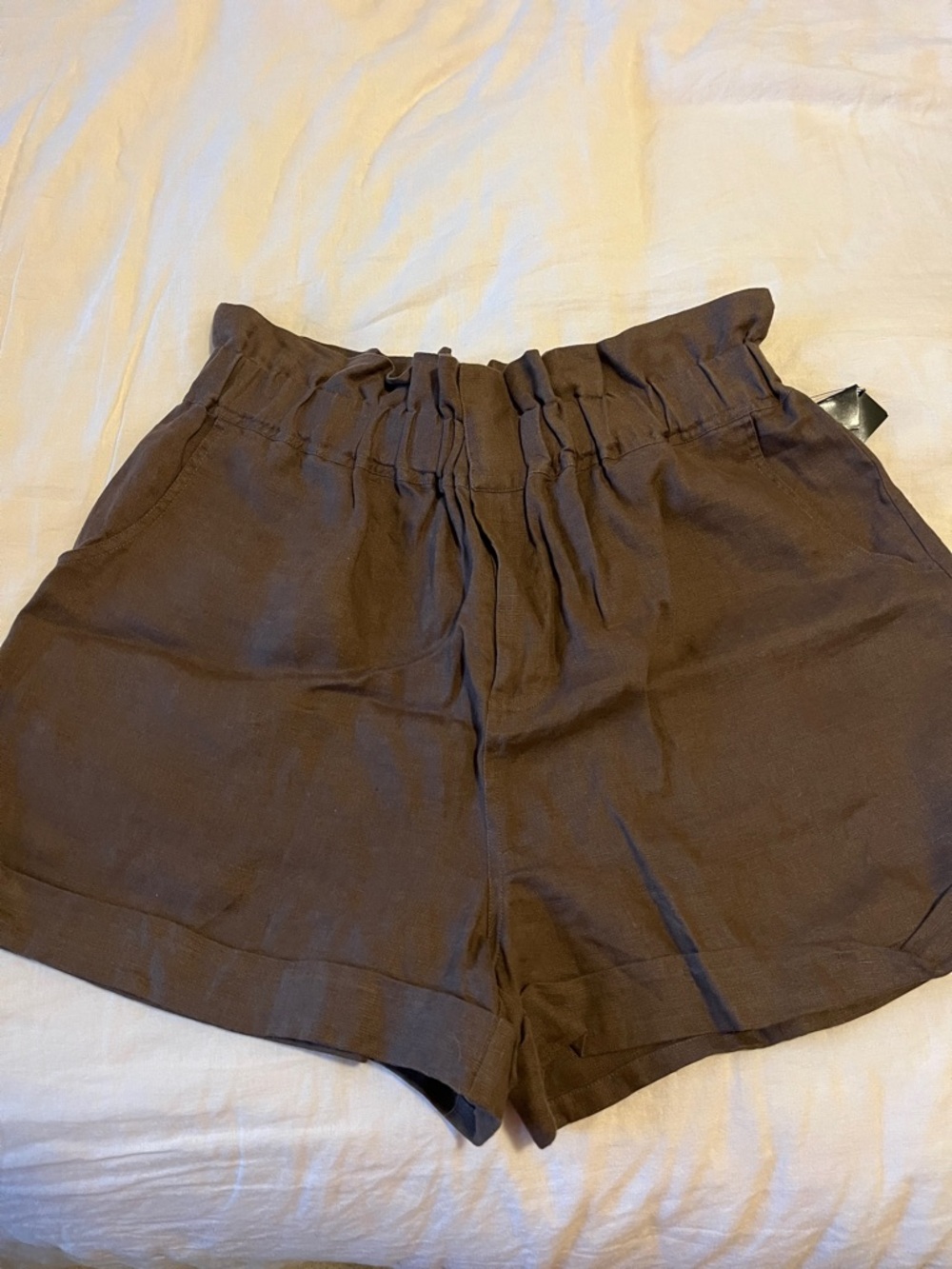 Posse Chocolate Brown Linen Shorts
